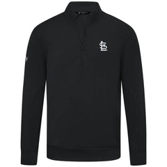 Black St. Louis Cardinals Levelwear Upright Insignia Tri-Blend Quarter-Zip Pullover