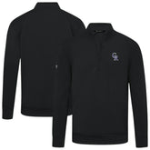 Black Colorado Rockies Levelwear Upright Insignia Tri-Blend Quarter-Zip Pullover