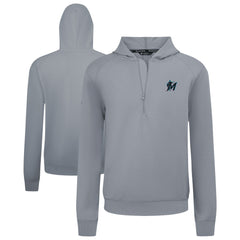 Gray Miami Marlins Levelwear Technic Insignia Quarter-Zip Hoodie