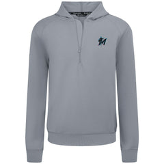 Gray Miami Marlins Levelwear Technic Insignia Quarter-Zip Hoodie