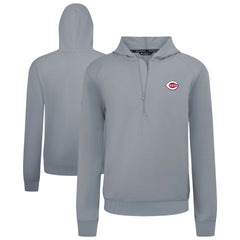 Gray Cincinnati Reds Levelwear Technic Insignia Quarter-Zip Hoodie