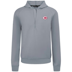 Gray Cincinnati Reds Levelwear Technic Insignia Quarter-Zip Hoodie