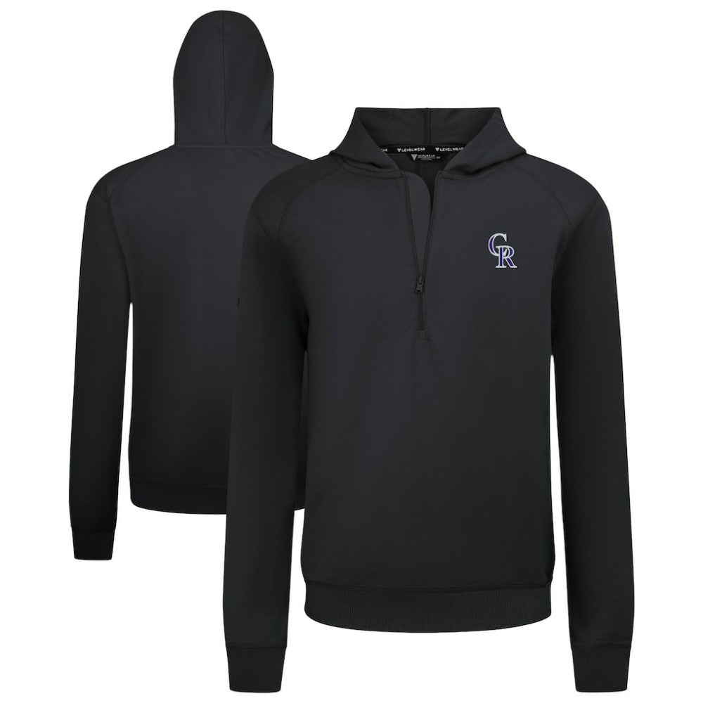 Black Colorado Rockies Levelwear Technic Insignia Quarter-Zip Hoodie