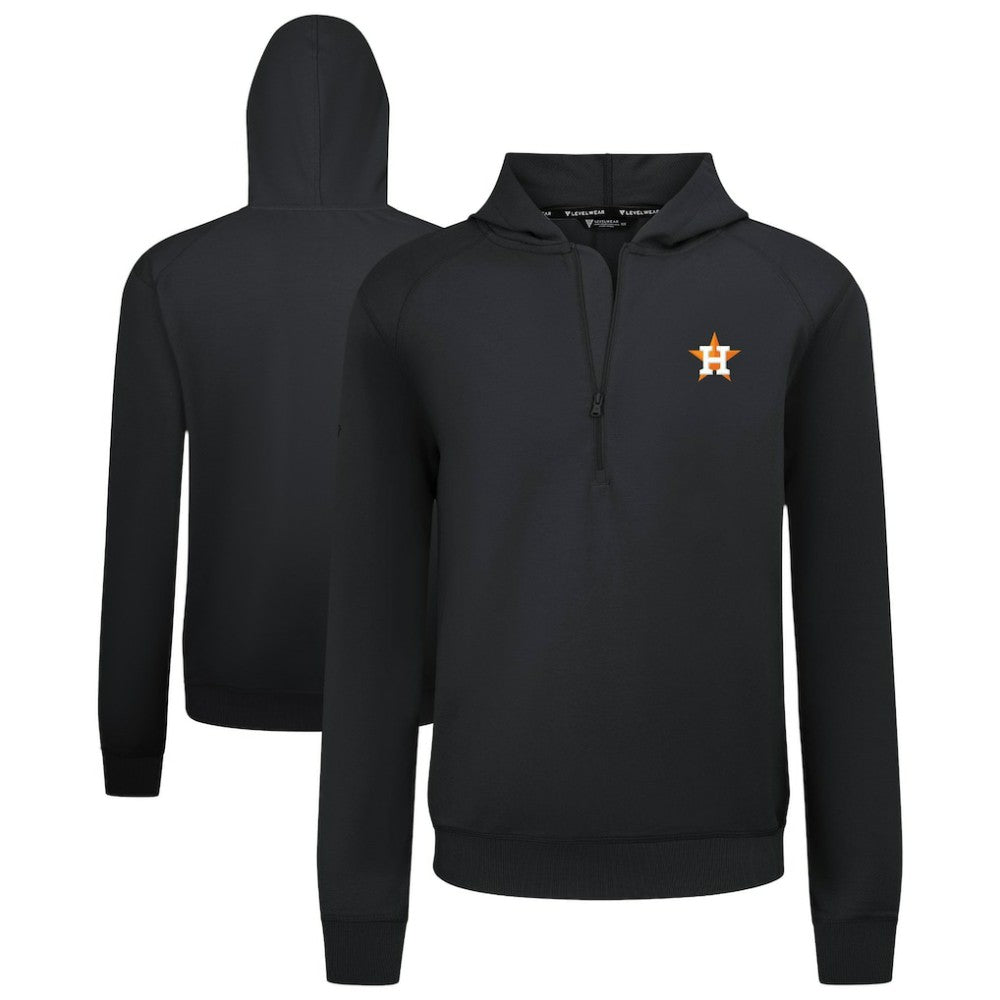 Black Houston Astros Levelwear Technic Insignia Quarter-Zip Hoodie
