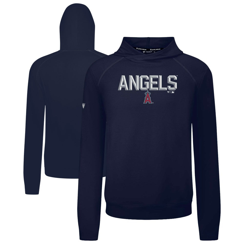 Navy Los Angeles Angels Levelwear Mandate Carve Tri-Blend Hoodie