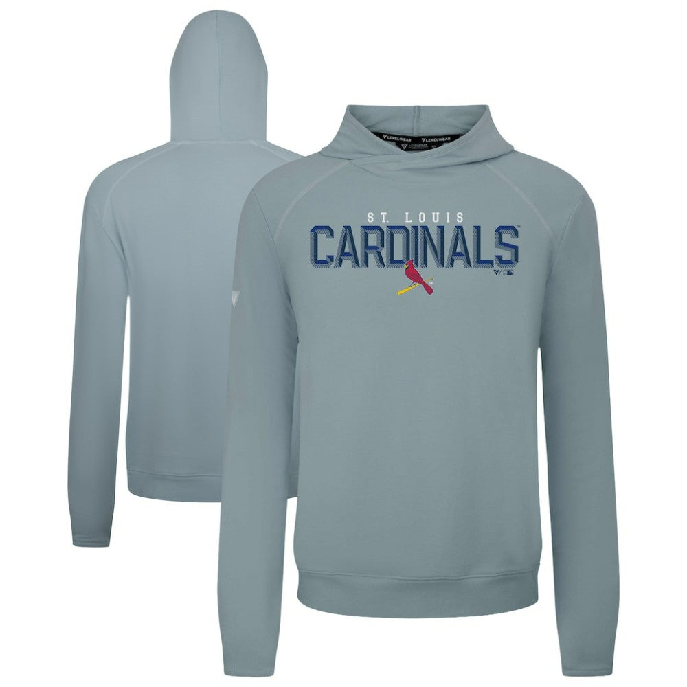 Gray St. Louis Cardinals Levelwear Mandate Carve Tri-Blend Hoodie