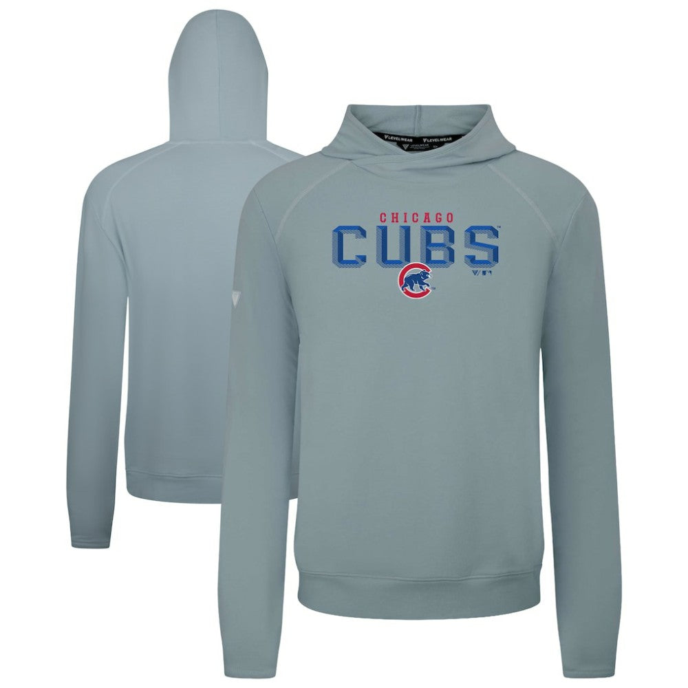 Gray Chicago Cubs Levelwear Mandate Carve Tri-Blend Hoodie