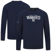 Navy New York Yankees Levelwear Mandate Carve Tri-Blend Sweatshirt