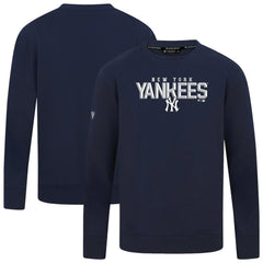 Navy New York Yankees Levelwear Mandate Carve Tri-Blend Sweatshirt