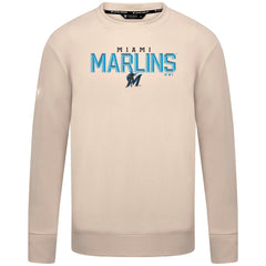 Khaki Miami Marlins Levelwear Mandate Carve Tri-Blend Sweatshirt