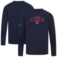 Navy Chicago Cubs Levelwear Mandate Carve Tri-Blend Sweatshirt