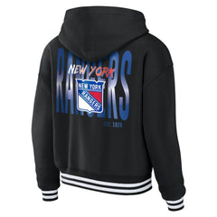NHL New York Rangers WEAR by Erin Andrews Women's Cropped Lace-Up Hoodie