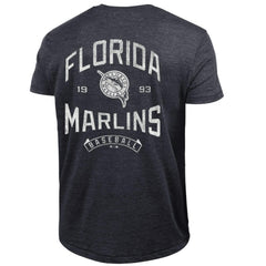 Black Miami Marlins Champion Vintage 3-Hit Tri-Blend T-Shirt