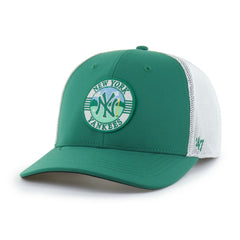 Kelly Green/White New York Yankees '47 Elevated Greens Adjustable Trucker Hat