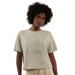 Starter Women's Rhinestone Sprinkle Boxy Cropped T-Shirt - Cleveland Browns T-shirts