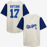 Cream/Royal Los Angeles Dodgers Profile Big & Tall Two-Color Fashion Jersey