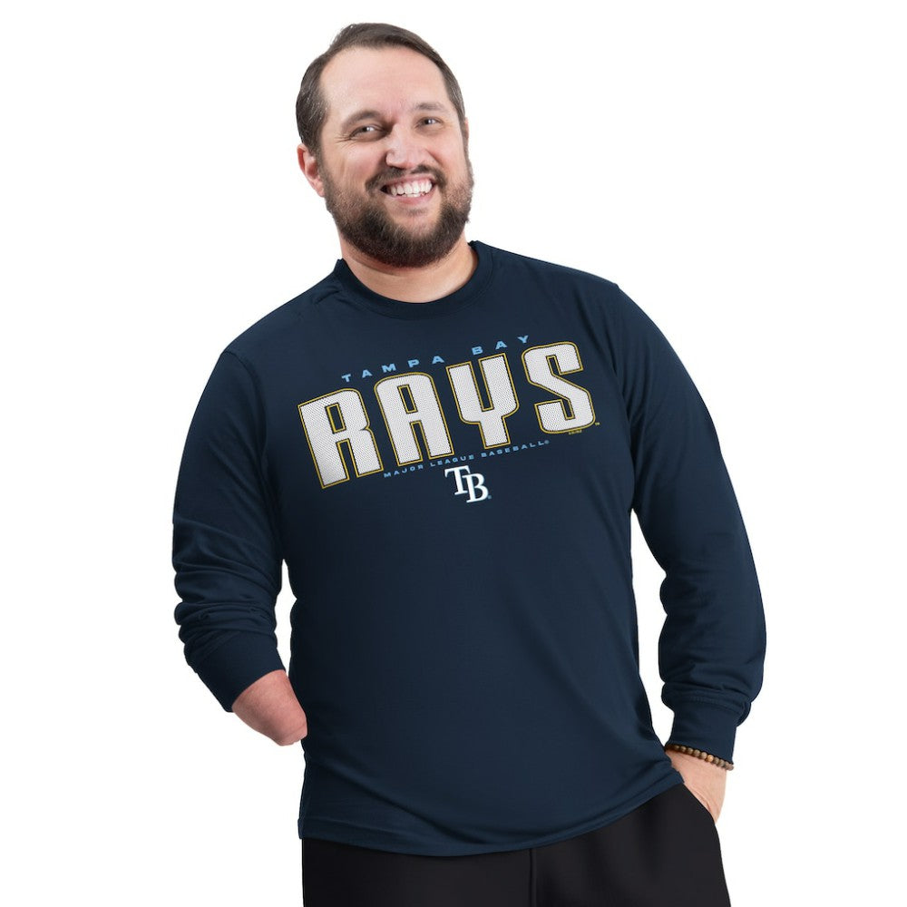 Navy Tampa Bay Rays G-III Sports by Carl Banks Adaptive Long Sleeve T-Shirt