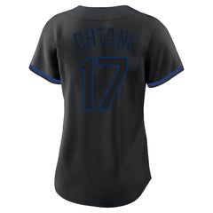 Black Shohei Ohtani Los Angeles Dodgers Profile Women's Plus Size Player Name & Number Fashion Jersey