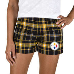 Concepts Sport Women's Ultimate Flannel Shorts - Pittsburgh Steelers Shorts
