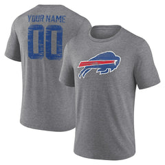 Heritage Custom Name & Number Tri-Blend T-Shirt - Buffalo Bills T-shirts