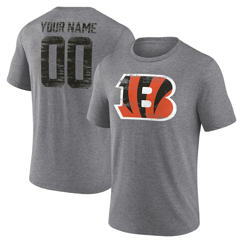 Heritage Custom Name & Number Tri-Blend T-Shirt - Cincinnati Bengals T-shirts