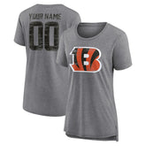 Women's Heritage Custom Name & Number Tri-Blend T-Shirt - Cincinnati Bengals T-shirts