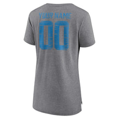 Women's Heritage Custom Name & Number Tri-Blend T-Shirt - Detroit Lions T-shirts