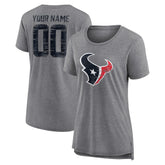 Women's Heritage Custom Name & Number Tri-Blend T-Shirt - Houston Texans T-shirts