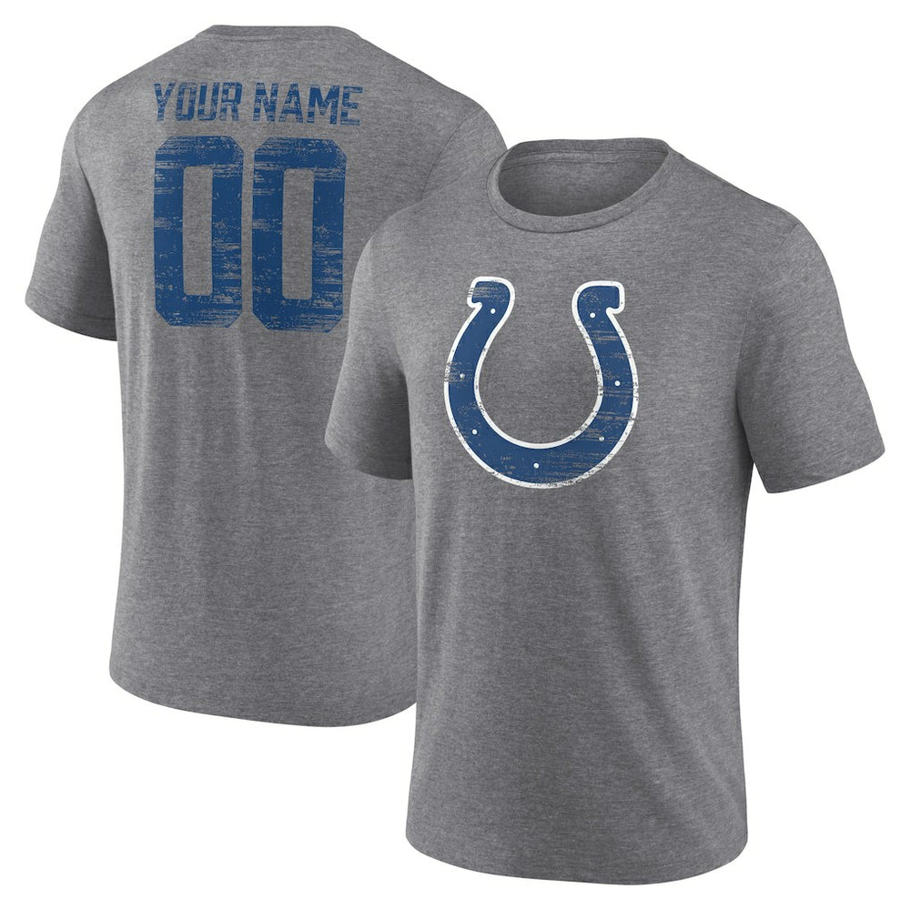 Heritage Custom Name & Number Tri-Blend T-Shirt - Indianapolis Colts T-shirts