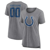 Women's Heritage Custom Name & Number Tri-Blend T-Shirt - Indianapolis Colts T-shirts