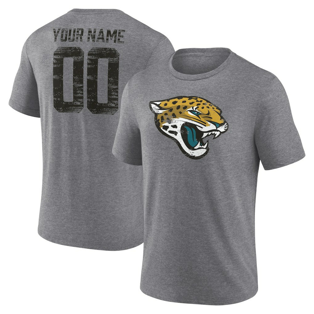 Heritage Custom Name & Number Tri-Blend T-Shirt - Jacksonville Jaguars T-shirts
