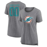 Women's Heritage Custom Name & Number Tri-Blend T-Shirt - Miami Dolphins T-shirts