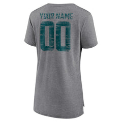 Women's Heritage Custom Name & Number Tri-Blend T-Shirt - Philadelphia Eagles T-shirts