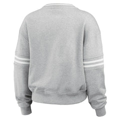 New York Knicks WEAR by Erin Andrews Women's Sleeve Stripe Fleece Crewneck Sweatshirt
