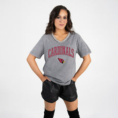 Gameday Couture Women's Relaxed Iconic Edge Rhinestone V-Neck T-Shirt - Arizona Cardinals T-shirts