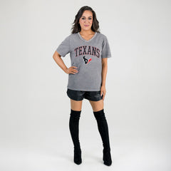 Gameday Couture Women's Relaxed Iconic Edge Rhinestone V-Neck T-Shirt - Houston Texans T-shirts