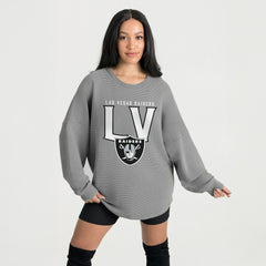 Gameday Couture Women's Oversized Pure Motion Corded Sweatshirt - Las Vegas Raiders Sweatshirts