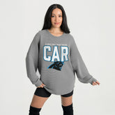 Gameday Couture Women's Oversized Pure Motion Corded Sweatshirt - Carolina Panthers Sweatshirts
