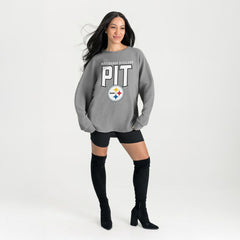 Gameday Couture Women's Oversized Pure Motion Corded Sweatshirt - Pittsburgh Steelers Sweatshirts