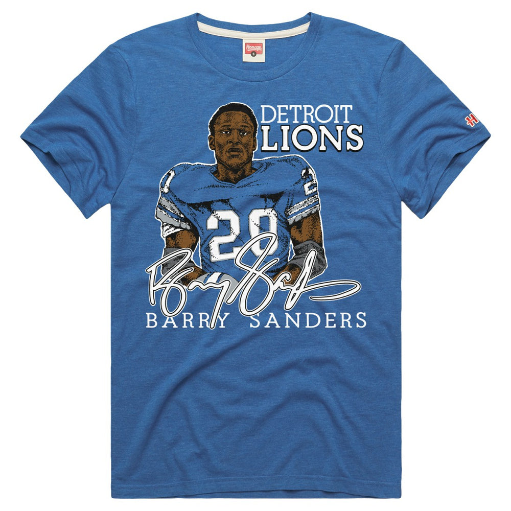 Barry Sanders Homage Unisex Retired Player Classic Caricature Tri-Blend T-Shirt - Detroit Lions T-shirts