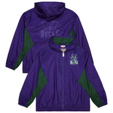 Mitchell & Ness Milwaukee Bucks Playmaker Full-Zip Hooded Windbreaker Jacket