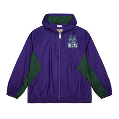 Mitchell & Ness Milwaukee Bucks Playmaker Full-Zip Hooded Windbreaker Jacket