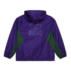 Mitchell & Ness Milwaukee Bucks Playmaker Full-Zip Hooded Windbreaker Jacket