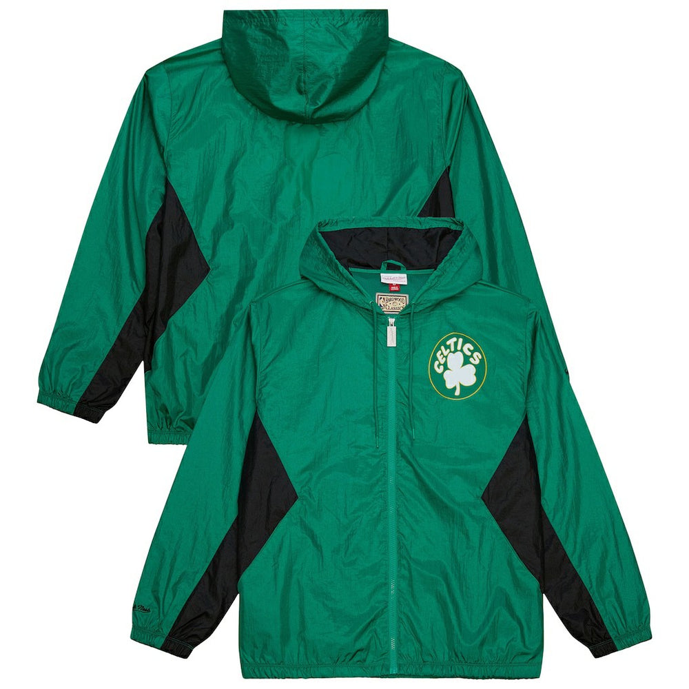 Mitchell & Ness Boston Celtics Playmaker Full-Zip Hooded Windbreaker Jacket