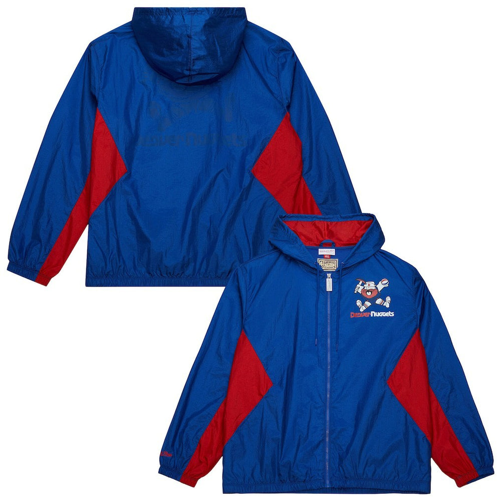 Mitchell & Ness Denver Nuggets Playmaker Full-Zip Hooded Windbreaker Jacket sale