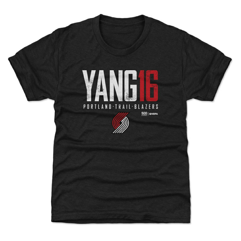 Yang Hansen Portland Trail Blazers 500 Level Youth Elite Name & Number T-Shirt