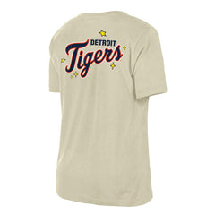 Cream Detroit Tigers New Era Women's Stars & Cap T-Shirt