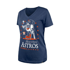 Navy Houston Astros New Era Women's Little Miss 2 V-Neck T-Shirt
