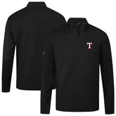 Black Texas Rangers Levelwear Women's Tailgate Insignia 2.0 Quarter-Zip Top