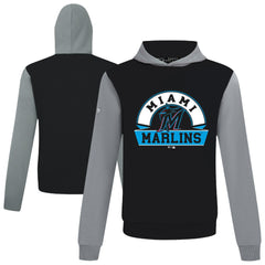 Black Miami Marlins Levelwear Throwback Ultimate Banner Arch Hoodie